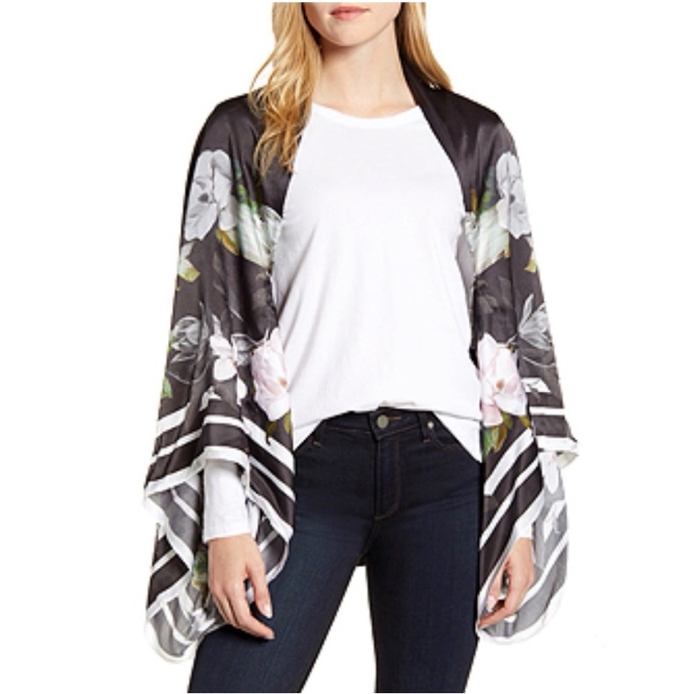 Ted Baker Black Floral Scarf - Picture 8 of 9